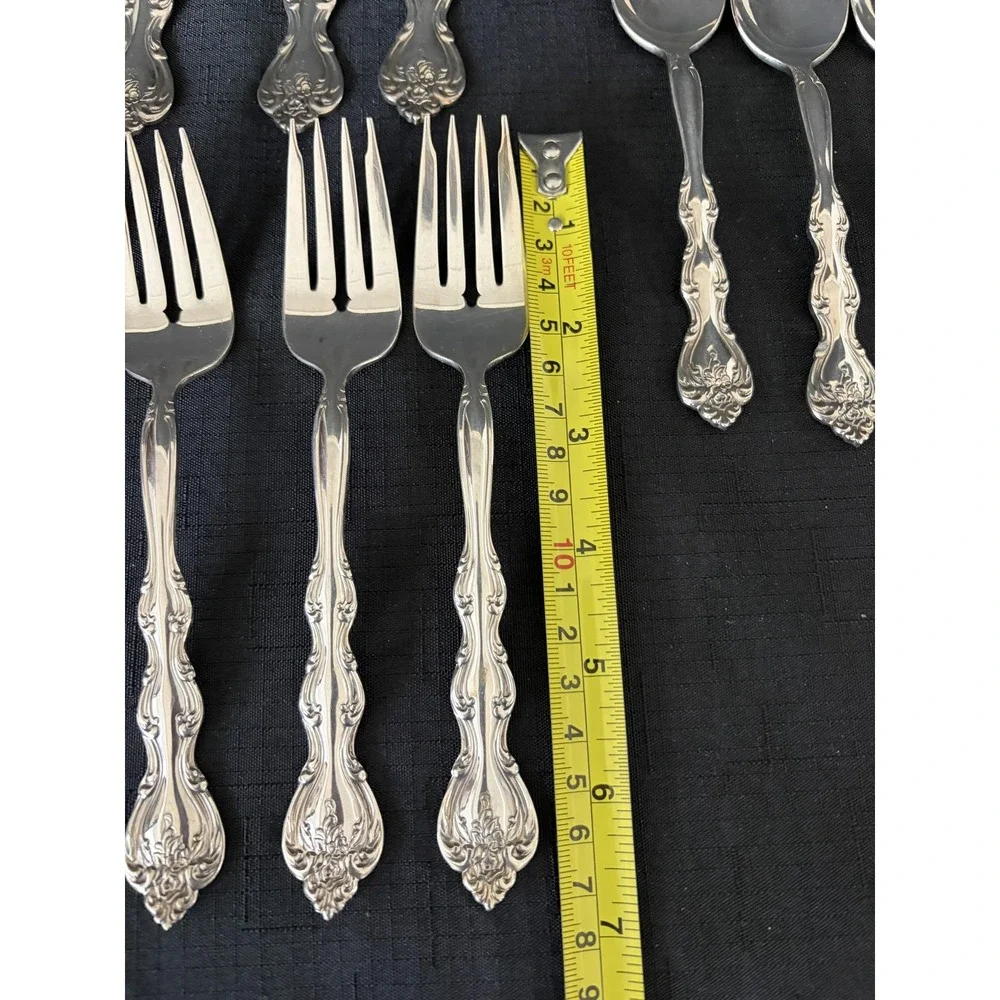 International Silverplate Ornate Forks & Teaspoons Flatware Baroque Rococo Style